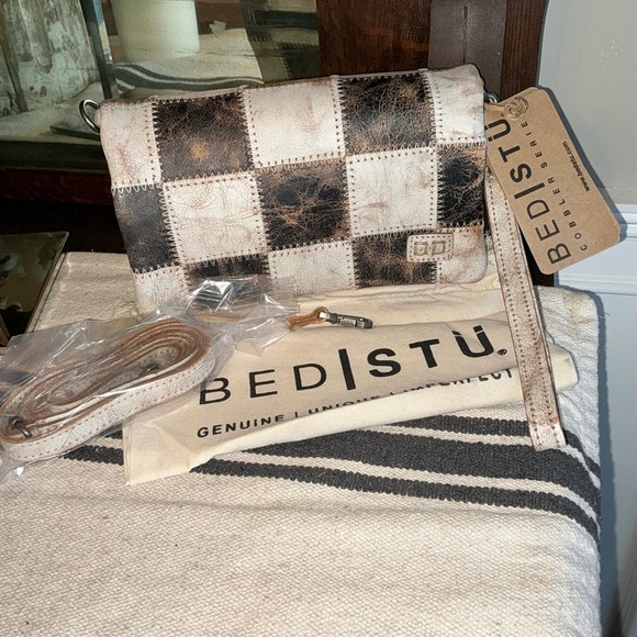 Bed Stu Handbags - NWT Bed Stu Cadence PW Wallet Wristlet Crossbody Bag  Black Nectar Lux MSRP $198